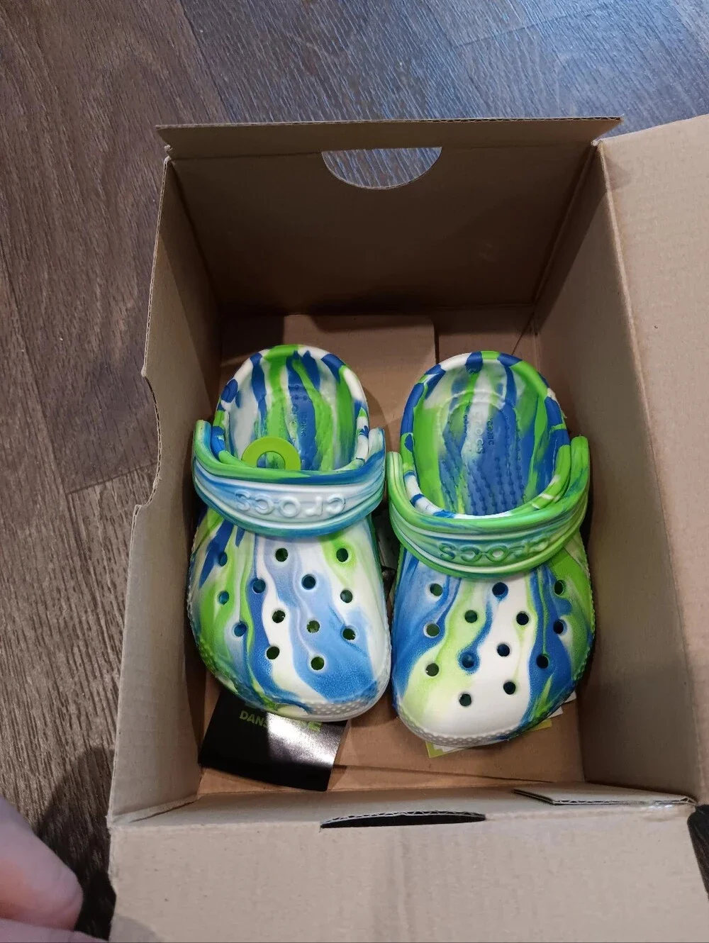Crocs Classic Glow Marbled Clog, Prep Blue/Multi - Toddler & Kids Sz C5